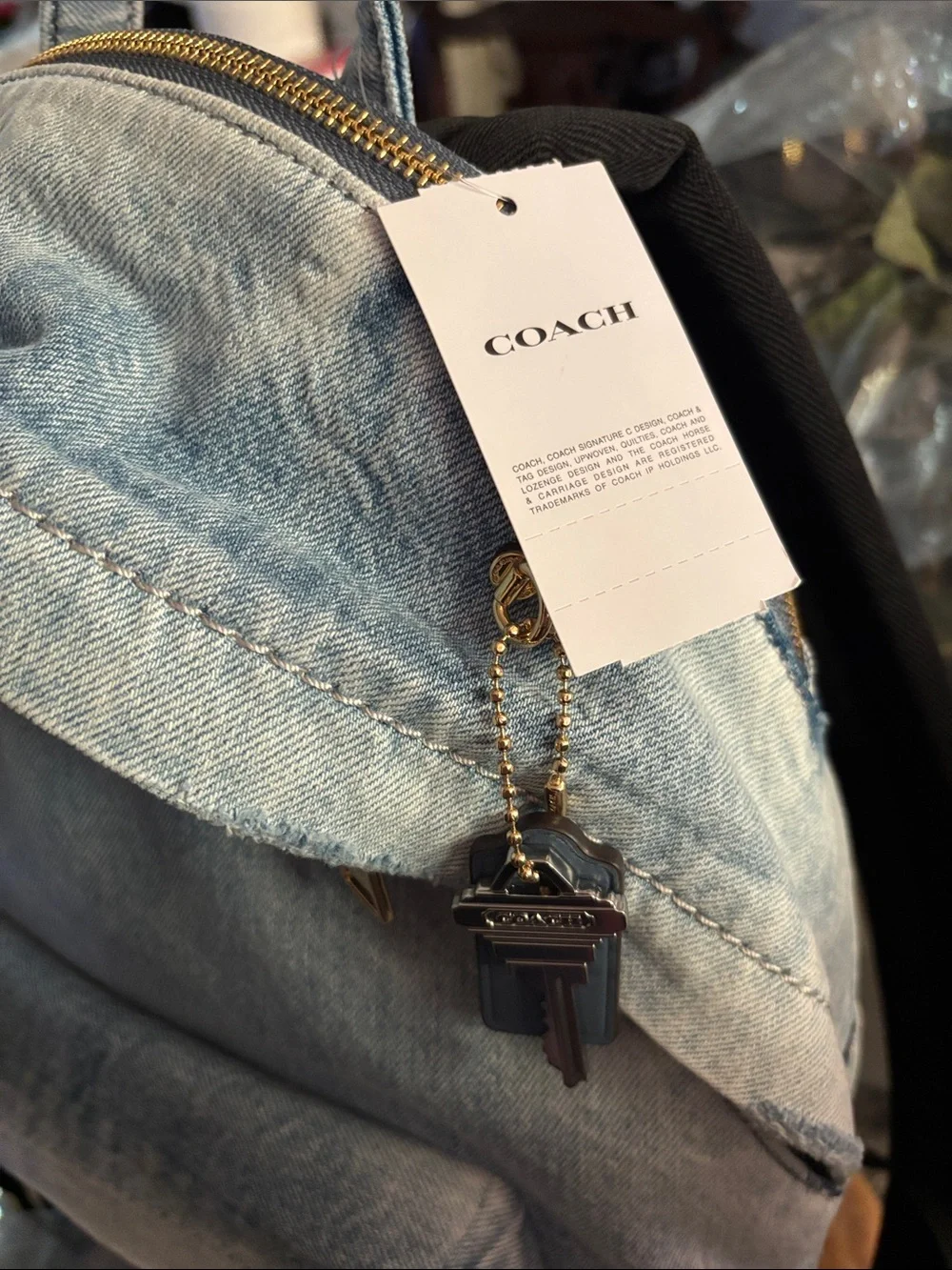 Coach Jean Taylor Backpack In Loved Denim